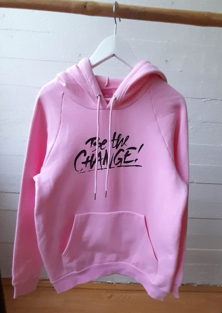 Restevare: unisex hettegenser med "Be the change"